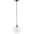 Living District Gene 1-Light Metal Pendant in Chrome and Clear Glass
