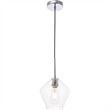 Living District Gene 1-Light Metal Pendant in Chrome and Clear Glass