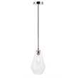 Living District Gene 1-Light Mid-Century Metal Pendant in Chrome and Clear