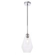 Living District Gene 1-Light Mid-Century Metal Pendant in Chrome and Clear