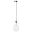 Living District Gene 1-Light Mid-Century Metal Pendant in Chrome and Clear