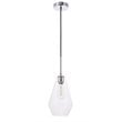 Living District Gene 1-Light Mid-Century Metal Pendant in Chrome and Clear
