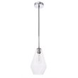 Living District Gene 1-Light Mid-Century Metal Pendant in Chrome and Clear