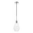 Living District Gene 1-Light Mid-Century Metal Pendant in Chrome and Clear