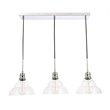 Living District Clive 3-Light Metal Pendant in Chrome and Clear Seeded Glass