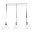 Living District Clive 3-Light Metal Pendant in Chrome and Clear Seeded Glass