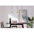 Living District Clive 3-Light Metal Pendant in Brass and Clear Seeded Glass