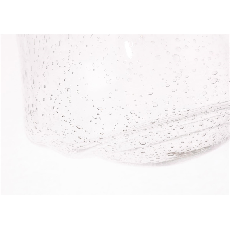 Living District Lyle Metal & Glass Flush Mount in Black/Clear Seeded