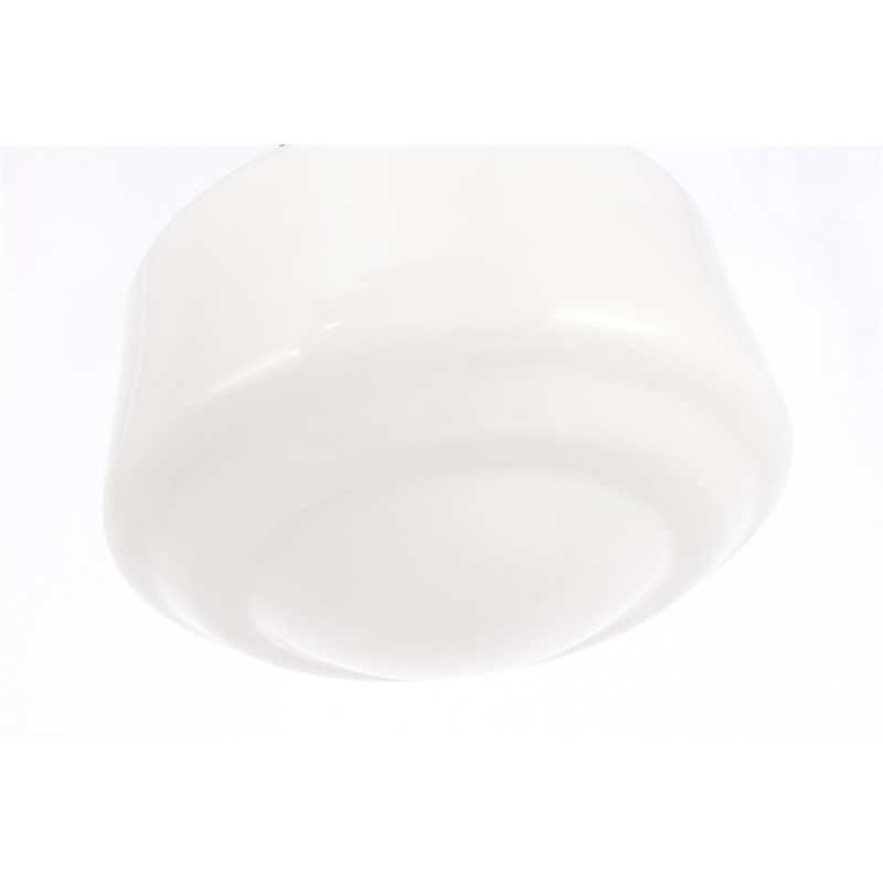 Living District Lyle 1-Light Glass & Metal Flush Mount in Black/Frosted White