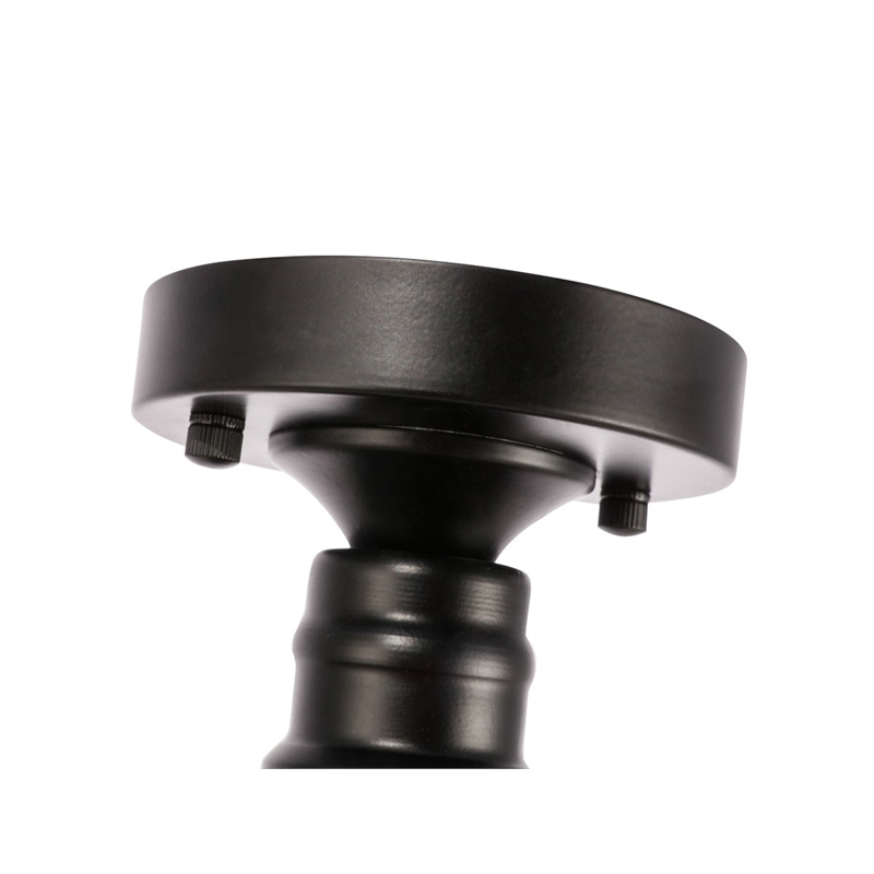 Living District Lyle 1-Light Glass & Metal Flush Mount in Black/Frosted White