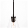 Living District Gene 1-Light Metal Pendant in Black and Clear Glass