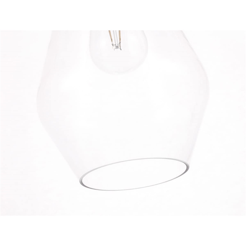 Living District Gene 1-Light Metal Pendant in Black and Clear Glass