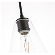 Living District Gene 1-Light Metal Pendant in Black and Clear Glass