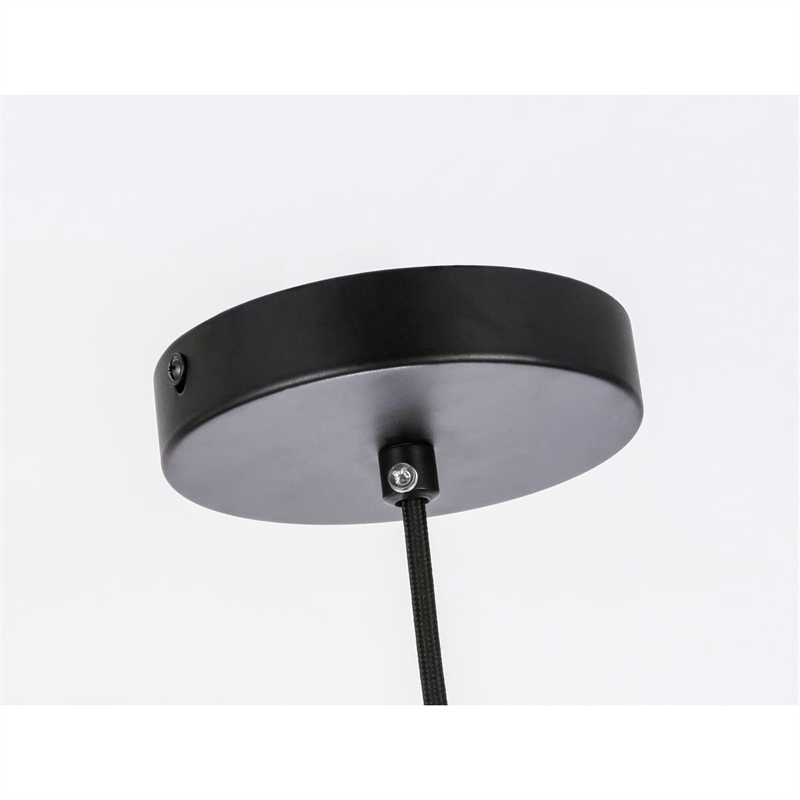 Living District Gene 1-Light Metal Pendant in Black and Clear Glass