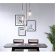 Living District Gene 3-Light Mid-Century Metal Pendant in Chrome and Clear