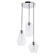 Living District Gene 3-Light Mid-Century Metal Pendant in Chrome and Clear