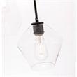 Living District Gene 3-Light Metal Pendant in Black and Clear Glass