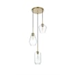 Living District Gene 3-Light Metal Pendant in Black and Clear Glass