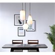 Living District Gene 3-Light Mid-Century Metal Pendant in Brass and White