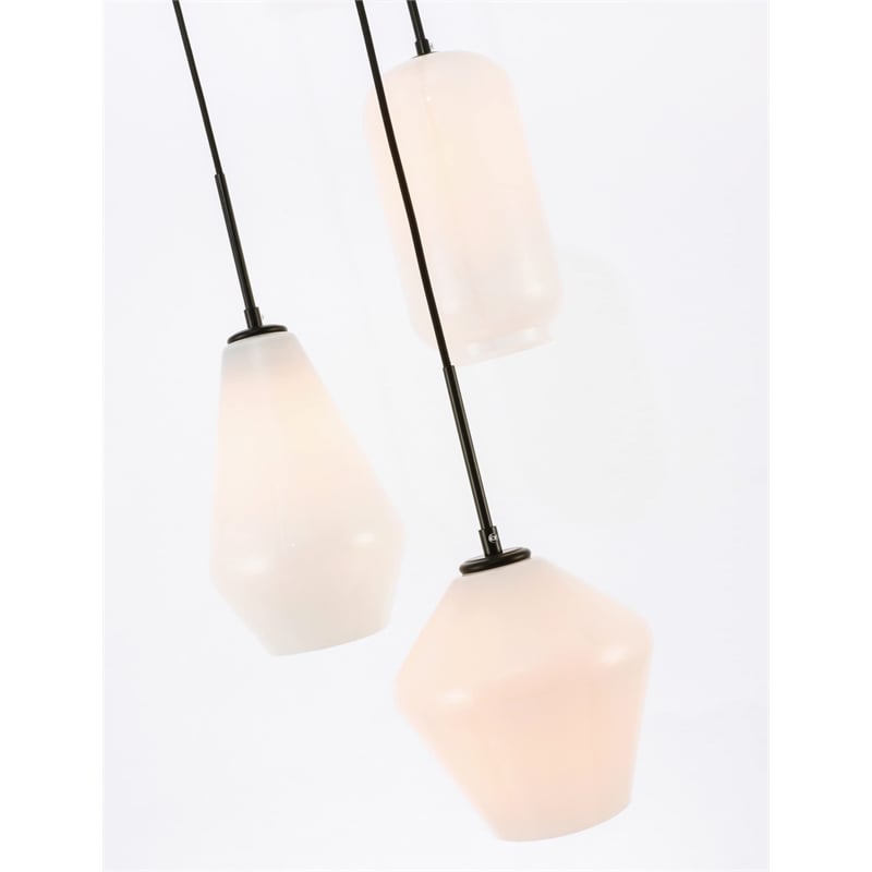 Living District Gene 3-Light Metal Pendant in Chrome and Frosted White Glass