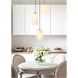 Living District Gene 3-Light Metal Pendant in Chrome and Frosted White Glass