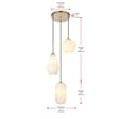 Living District Gene 3-Light Metal Pendant in Chrome and Frosted White Glass