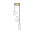 Living District Gene 3-Light Metal Pendant in Chrome and Frosted White Glass