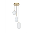 Living District Gene 3-Light Metal Pendant in Black and Frosted White Glass