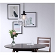Living District Lyle 1-Light Metal Pendant in Black and Clear Seeded