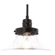Living District Lyle 1-Light Metal Pendant in Black and Clear Seeded