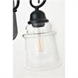 Living District Spire 1-Light Metal Wall Sconce in Black and Clear