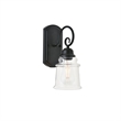 Living District Spire 1-Light Metal Wall Sconce in Black and Clear
