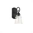 Living District Spire 1-Light Metal Wall Sconce in Black and Clear