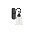 Living District Spire 1-Light Metal Wall Sconce in Black and Clear