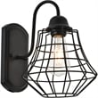 Living District Candor 1-Light Mid-Century Metal Wall Sconce in Black