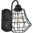 Living District Candor 1-Light Mid-Century Metal Wall Sconce in Black