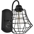 Living District Candor 1-Light Mid-Century Metal Wall Sconce in Black
