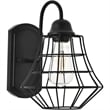 Living District Candor 1-Light Mid-Century Metal Wall Sconce in Black