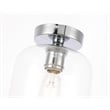 Living District Collier 1-Light Metal & Glass Flush Mount in Chrome/Clear