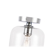 Living District Collier 1-Light Metal & Glass Flush Mount in Chrome/Clear