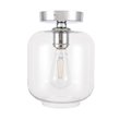 Living District Collier 1-Light Metal & Glass Flush Mount in Chrome/Clear