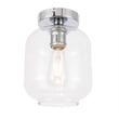 Living District Collier 1-Light Metal & Glass Flush Mount in Chrome/Clear
