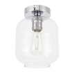 Living District Collier 1-Light Metal & Glass Flush Mount in Chrome/Clear