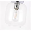 Living District Collier 1-Light Metal & Glass Flush Mount in Chrome/Clear