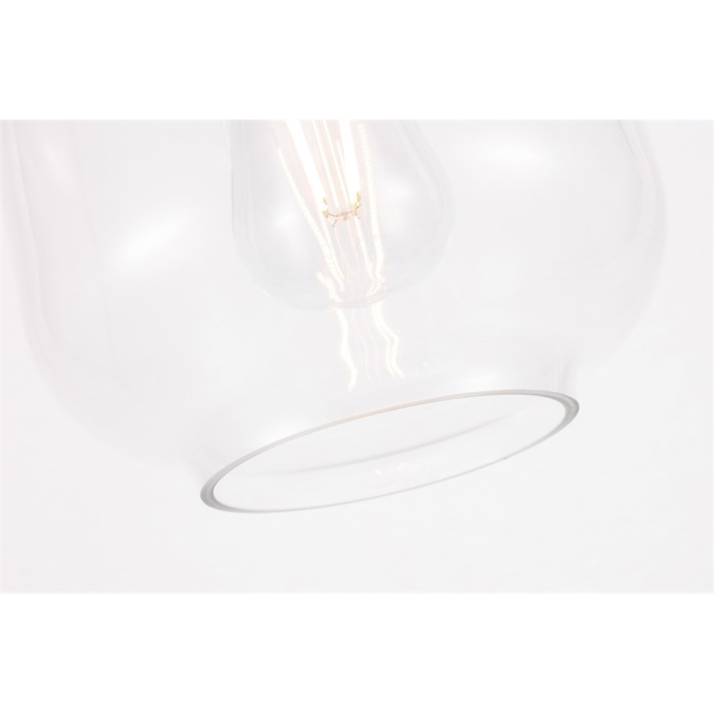 Living District Collier 1-Light Metal & Glass Flush Mount in Black/Clear