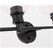 Living District Gene 2-Light Metal & Glass Wall Sconce in Black/Clear