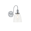 Living District Felicity 1-Light Metal Wall Sconce in Chrome and Clear