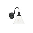 Living District Histoire 1-Light Metal Wall Sconce in Black and Clear