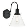 Living District Histoire 1-Light Metal Wall Sconce in Black and Clear