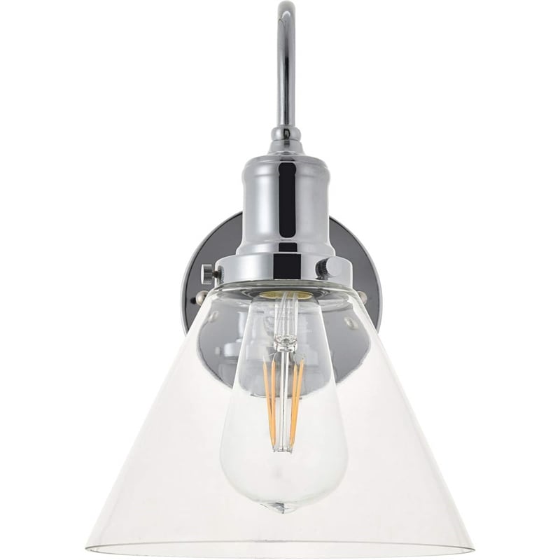 Living District Histoire 1-Light Metal Wall Sconce in Chrome and Clear